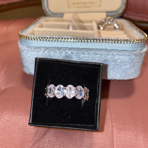 925 STERLING SILVER OVAL CUBIC ZIRCONIUM BAGUET - Picture 2 of 5